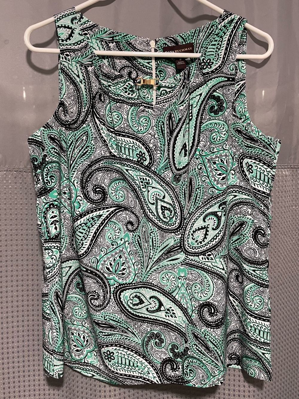 Dana Buchman Paisley Sleeveless Dress Shirt Tank Top EUC